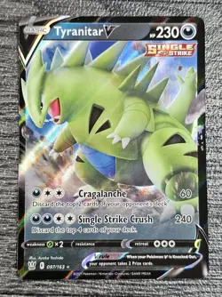 Pokemon TCG Tyranitar v Full Art Ultra Rare Holo Card Battle Styles 097/163 - Image 1