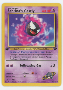 Sabrina's Gastly 97/132 1st Edition Common Gym Challenge Pokemon Card 2000 WOTC - Image 1