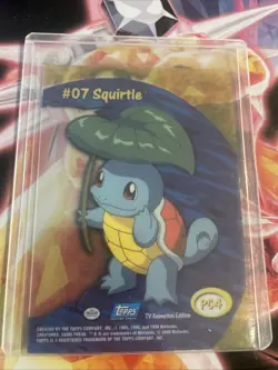 2000 Topps Pokemon Squirtle #07PC4 TV Animation Clear Acetate Card First Print - Image 2