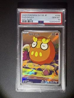 Pokemon Card Darumaka AR 098/086 Black Bolt Graded PSA Gem Mint 10 Low Pop! (22) - Image 1