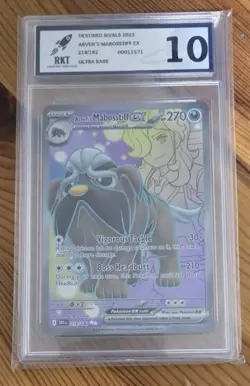 Pokemon TCG Destined Rivals Arvens Mabosstiff EX Card 218/182 Gem Mint RKT 10! - Image 1