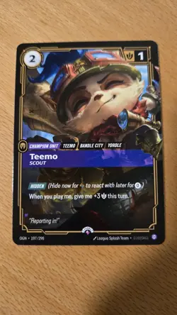 Riftbound Teemo Promo Card 197/298 League of Legends TCG NM English - Image 1