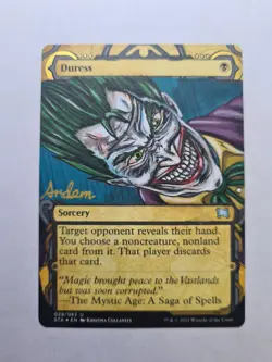 DURESS THE JOKER DC COMICS BATMAN MAGIC GATHERING ALTERED ART HAND PAINT - Image 1
