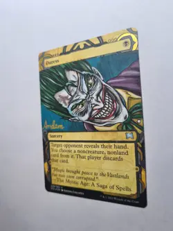 DURESS THE JOKER DC COMICS BATMAN MAGIC GATHERING ALTERED ART HAND PAINT - Image 3