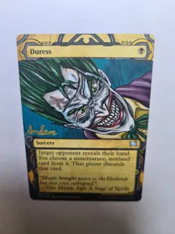 DURESS THE JOKER DC COMICS BATMAN MAGIC GATHERING ALTERED ART HAND PAINT - Image 4