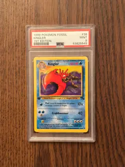 POKEMON FOSSIL 1st Edition KINGLER #38 NON HOLO PSA9 #53825549 - Image 3