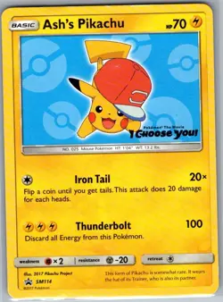 Ash's Pikachu - SM114 Non Holo SM Promos - Pokemon Card - LP - Image 1