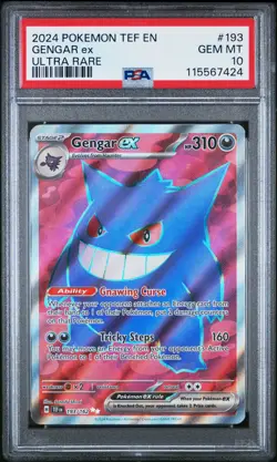 2024 POKEMON TEF EN-TEMPORAL FORCES ULTRA RARE #193 GENGAR EX PSA 10 - Image 1