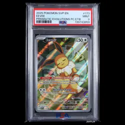 PSA 9 POKEMON 2025 EEVEE PRISMATIC EVOLUTIONS POKEMON CENTER PROMO #173 - Image 1