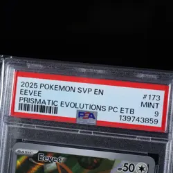 PSA 9 POKEMON 2025 EEVEE PRISMATIC EVOLUTIONS POKEMON CENTER PROMO #173 - Image 3