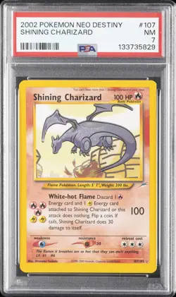 2002 POKEMON NEO DESTINY #107 SHINING CHARIZARD PSA 7 - Image 1