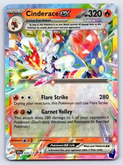 Cinderace ex 28/142 Double Rare Stellar Crown Pokemon Near Mint - Image 1