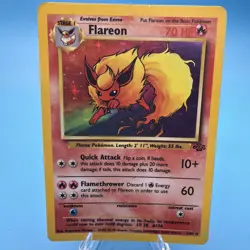 Flareon 3/64 Jungle Holo Rare Unlimited 1999 Wizards Pokemon TCG English LP - Image 1