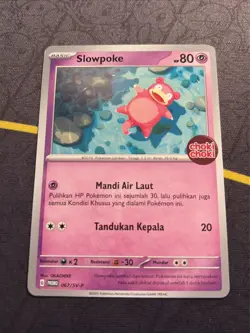 Pokemon TCG Bahasa Indonesia Language Slowpoke Choki Choki STAMP Promo 067/SV-P - Image 1