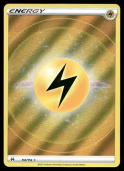 Lightning Energy 155/159 Ultra Rare Crown Zenith Pokemon Holo NM - Image 1