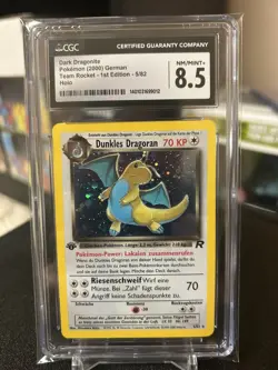 Team Rocket 1st Ed GERMAN Dark Dragonite (Dunkles Dragoran) 5/82 Holo CGC 8.5 - Image 1