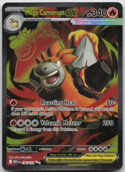 Mega Camerupt ex 156/132 Ultra Rare Mega Evolution Pokemon Near Mint - Image 1