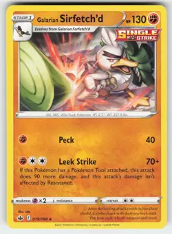 Galarian Sirfetch'd 079/198 Rare Chilling Reign Pokemon Near Mint - Image 1
