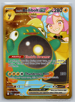 Pokemon TCG Ionos Bellibolt EX Gold Hyper Rare Card 188/159 Journey Together NM - Image 1
