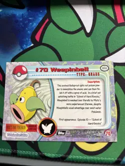 Weepinbell #70 TOPPS Pokemon Card - Rainbow Foil WITH Embossed Texture Balls NM - Image 2
