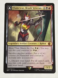 MTG Universes Beyond: Transformers Flamewar, Brash Veteran 010/015 NM Mythic - Image 1