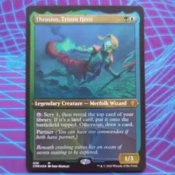 MTG Thrasios, Triton Hero (538/794) Commander Legends FOIL- Etched - Image 1