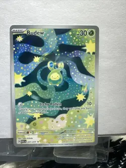 Pokemon Card TCG: Budew 221/217 Me: Ascended Heroes Holo Illustration Rare NM - Image 1