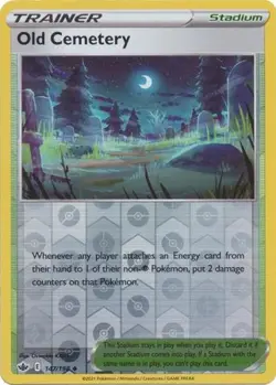 OLD CEMETERY 147/198 CHILLING REIGN POKEMON (REVERSE HOLO, NM) - Image 1