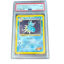 Pokemon TCG Misty's Seadra Prerelease Holo Promo Wotc 009/132 PSA 9 2000 - Image 1