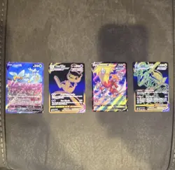 Pokemon TCG Holo 4-Card Lot Beedrill V Mew VMAX Blaziken V Rayquaza VMAX - Image 1