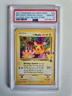 PSA 10 Birthday Pikachu Celebrations Classic Collection 2021 Pokemon GEM MINT - Image 1
