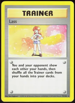 Base Set Unlimited Lass 75/102 Rare Pokemon LP - Image 1