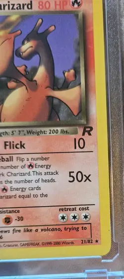 Pokemon TCG Dark Charizard 21/82 Team Rocket 1st Edition Card. LP+/NM. NON-HOLO - Image 2