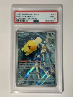 Misty's Psyduck 193/182 Destined Rivals Illustration Rare Holo PSA 9 - Image 1