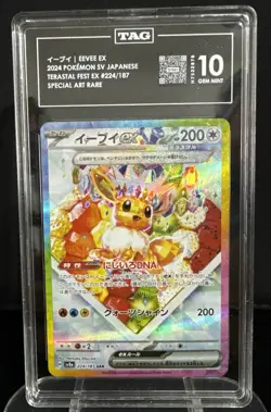 Pokemon Eevee Ex 224/187 Terastal Fest Ex Japanese Special Art Rare TAG 10 - Image 1