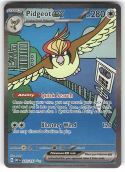 Pidgeot ex 225/197 Special Illustration Rare Obsidian Flames Pokemon Near Mint - Image 1
