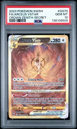 Arceus Vstar GG70/GG70 Pokemon Crown Zenith Galarian Gallery GEM MINT PSA 10 - Image 1