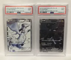 2010 Pokemon Japanese Black & White Full Art Zekrom & Reshiram PSA 9 Set 1st Ed. - Image 1