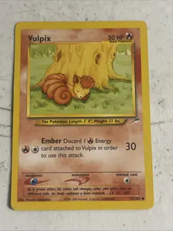 Pokemon TCG Vulpix Neo Destiny 91/105 Regular Unlimited Common - Image 1