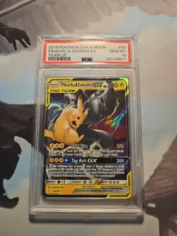 2019 Pokemon Sun & Moon Team Up Pikachu & Zekrom GX 33/181 PSA 10 Gem Mint - Image 1