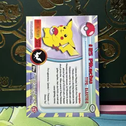 1999 Topps Pokemon #25 Pikachu TV Animation Edition Series Black Logo NM - Image 2