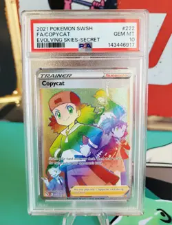 2021 Pokemon SWSH Full Art Copycat #222 PSA 10 Evolving Skies Secret - Image 1