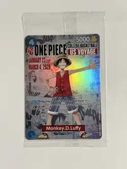 One Piece English College Basketball US Voyage P-055 Monkey D Luffy Promo LP - Image 1