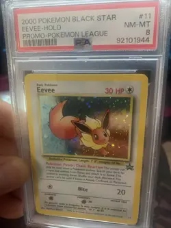2000 Pokemon Black Star Eevee Holo Promo League PSA 8 NM-MT - Image 2