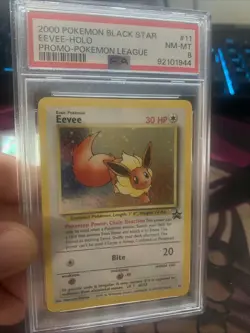 2000 Pokemon Black Star Eevee Holo Promo League PSA 8 NM-MT - Image 3