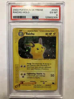 2003 Pokemon Raichu H25/H32 Skyridge Holo PSA 6 Ex-Mt Collectible Vintage - Image 1