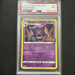 Pokemon GENGAR SWSH241 PSA 9 Mint Lost Origins Prerelease Holo Promo - Image 1