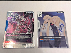 2X Unicorn Gundam Destroy mode SP GD04 + Graceful Demeanor Cards Phantom Aria - Image 1