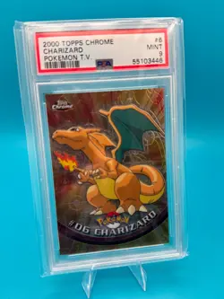 2000 TOPPS CHROME POKEMON T.V. #06 CHARIZARD PSA 9 MINT - Image 1
