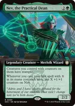 x1 Nev, the Practical Dean - Extended Art R MTG Commander: Secrets of Strixhaven - Image 1